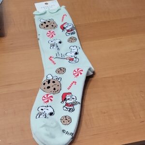 American Eagle Outfitters Mint Green Snoopy Holiday Socks